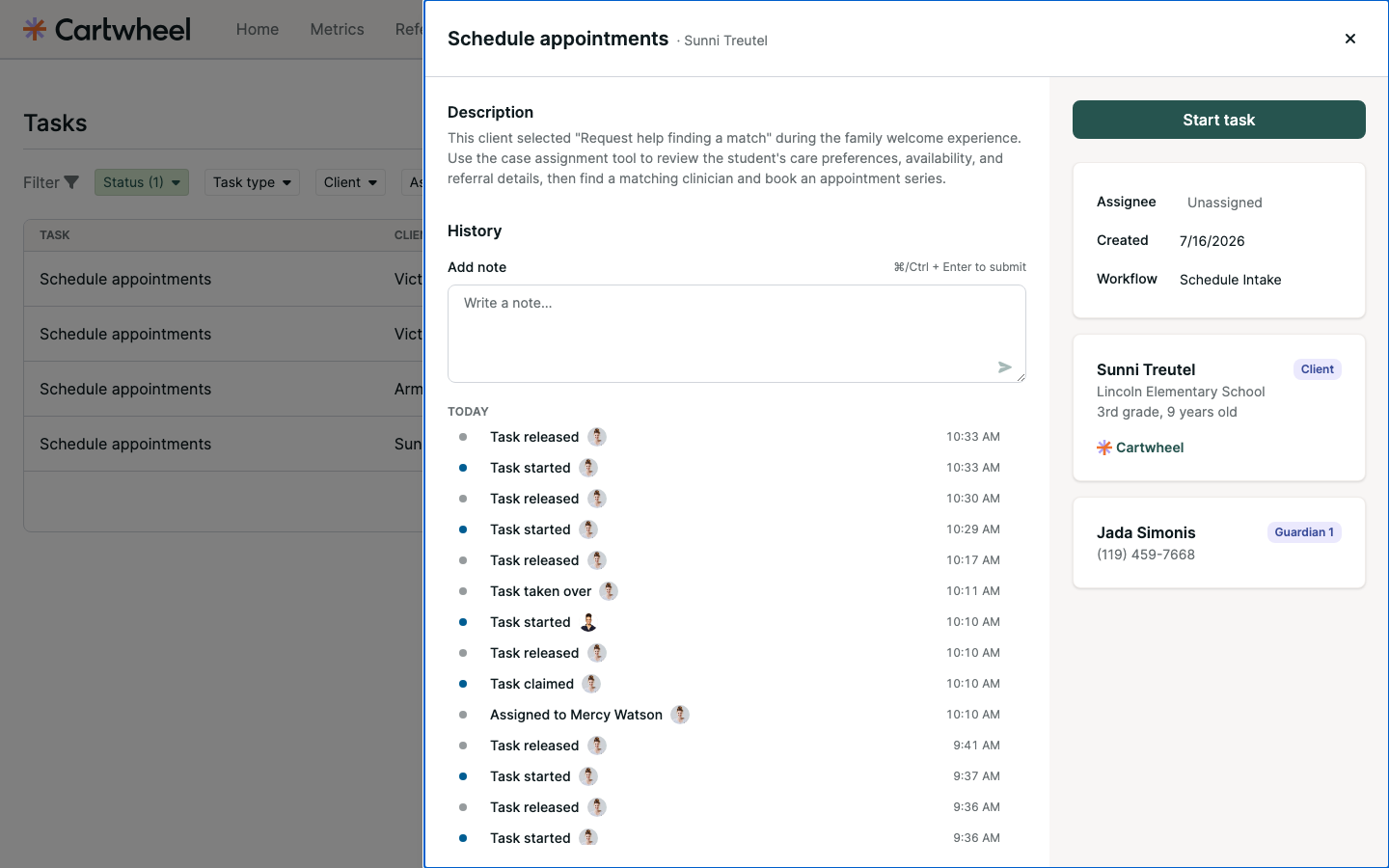 Final available task drawer